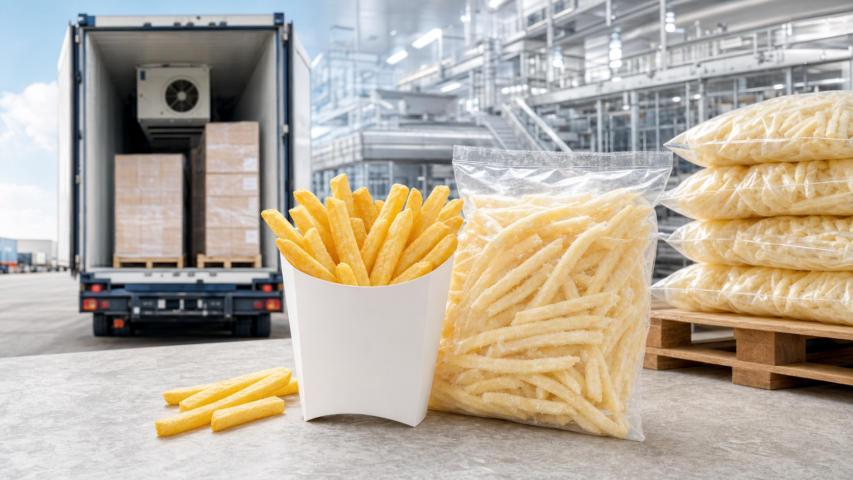 Private label frozen fries packing